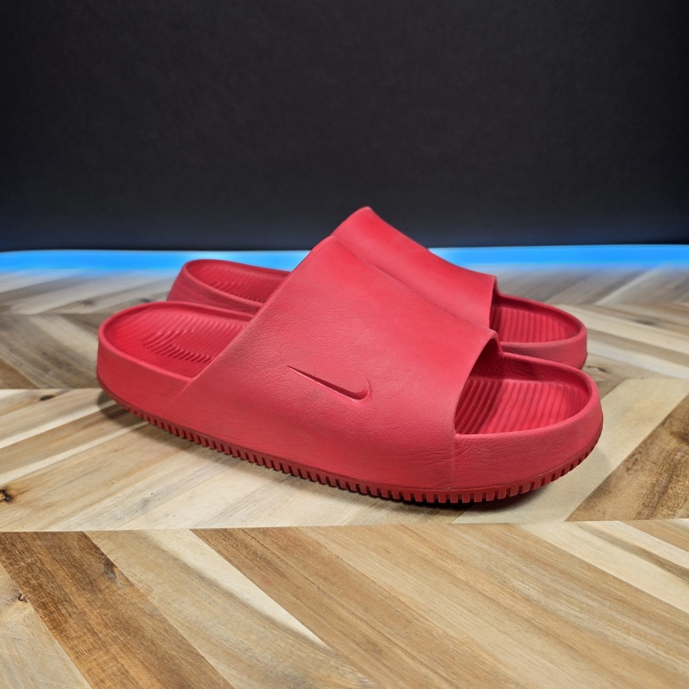 Nike Calm Slide Men 15 Red Foam Slip On Sandals Comfort Beach FJ6069